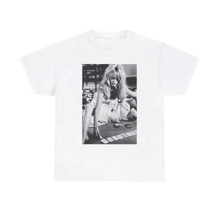 Vintage Rage Brigitte Bardot Play Card1 T-Shirt pour hommes femmes loisirs vêtements de sport T-shirts de haute qualité surdimensionné unisexe hauts