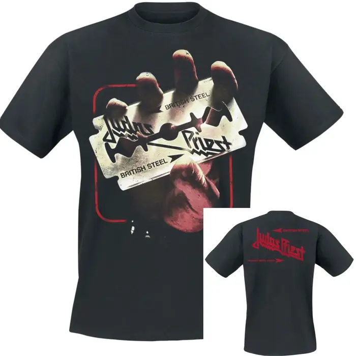 T-shirt British Steel Hand Judas Priest pour hommes et femmes, t-shirt graphique Vintage Metal Rock