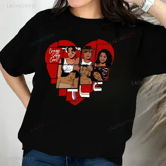 T-shirt imprimé vintage des années 90 du groupe TLC