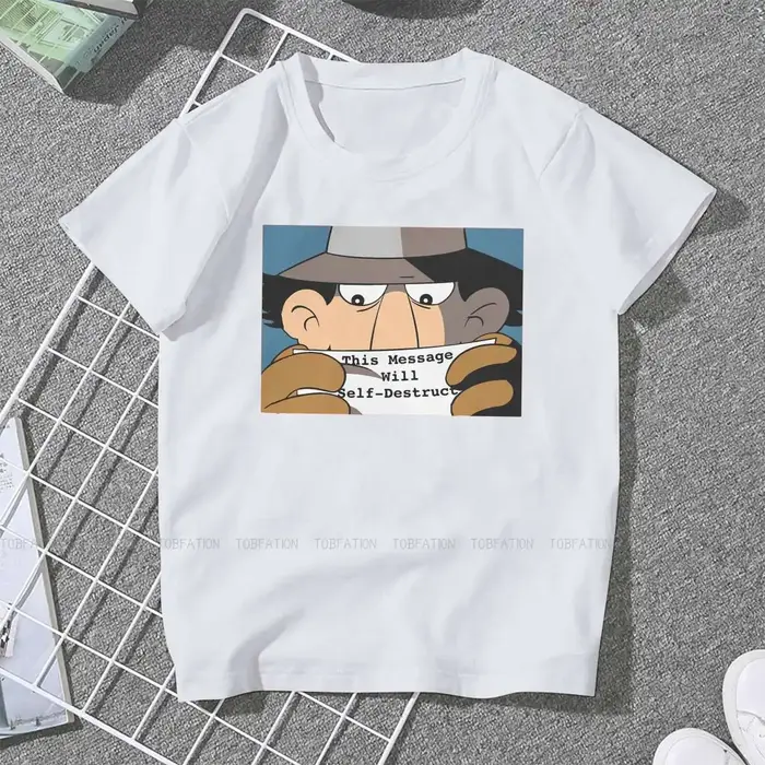Wowzers Self DeBuckle T Message T-shirt pour femme, Inspector Gadget, détectée y Brain, Dr Claw, TV 