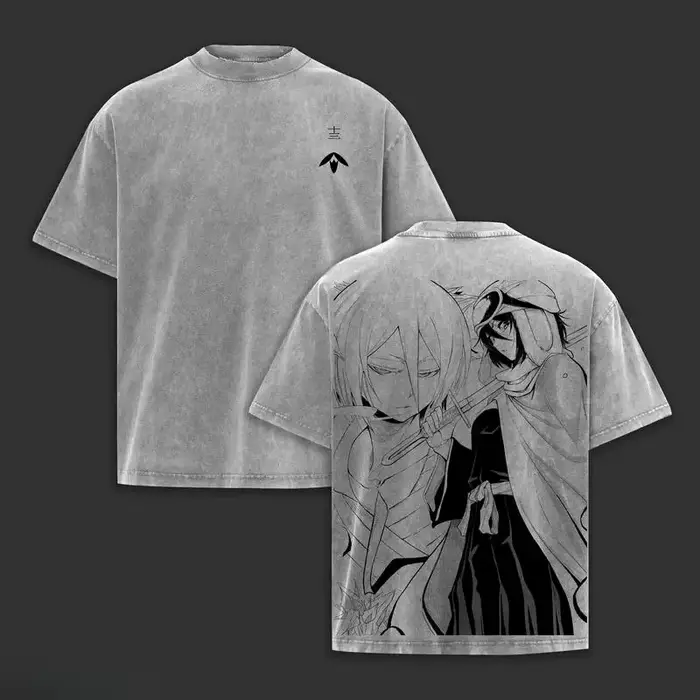 T-shirt imprimé BLEACH Kuchiki Rukia Anime pour hommes et femmes, t-shirts en coton lavé, t-shirt vi