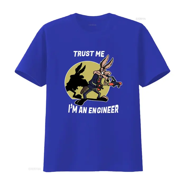 T-shirt décontracté pour homme « Trust Me I'm An Engineer Coyote Cartoon »
