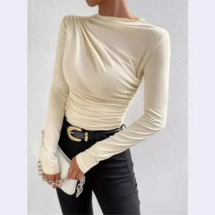 T-shirt basique à manches longues pour femmes