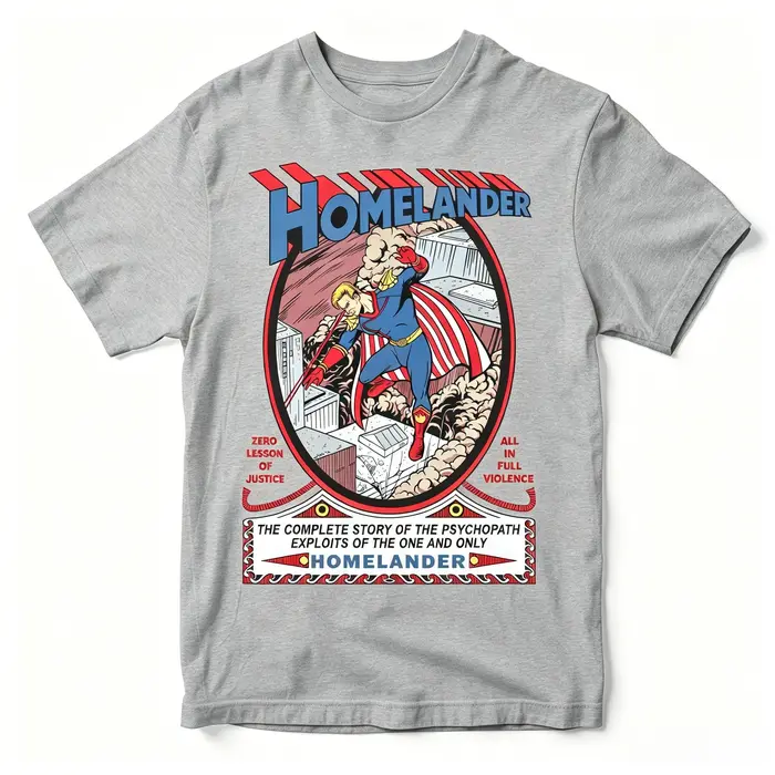 T-shirt rétro Homelander The Boys Villain en coton