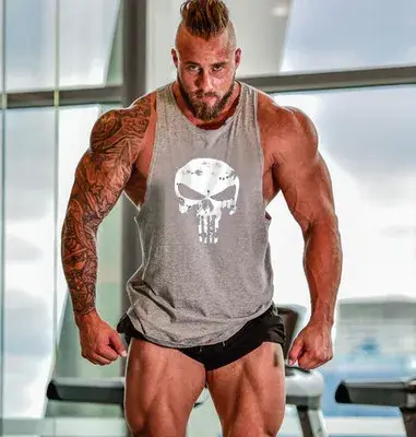 T-shirts de gymnastique bretelles homme Stringer chemise de Fitness