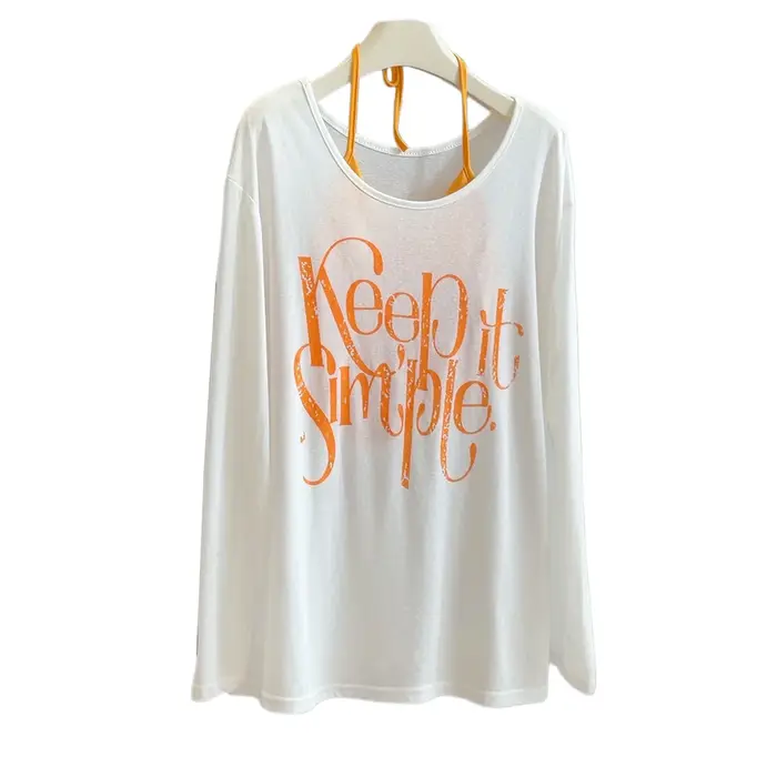 T-shirt blanc à manches longues anti-UV pour femme