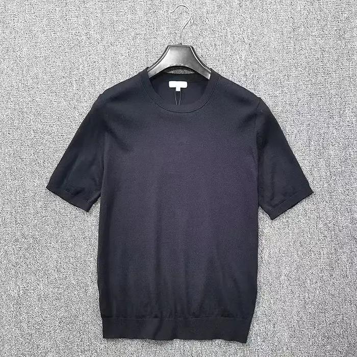 T-shirt à manches courtes et col rond pour hommes, 100% laine mérinos, haut ultra fin, t-shirts en t
