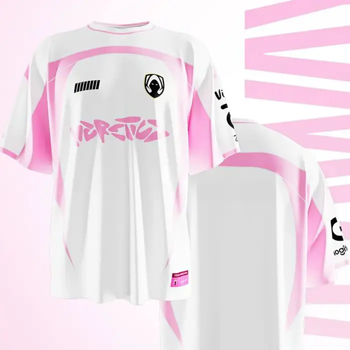 Team Heretics 2025 Champions Maillot rose T-shirt imprimé mode 3D pour hommes et femmes LOL VALORANT