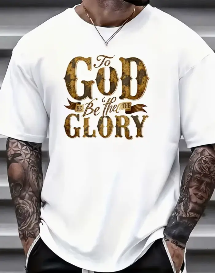 T-shirt pour homme « Dieu soit la gloire »