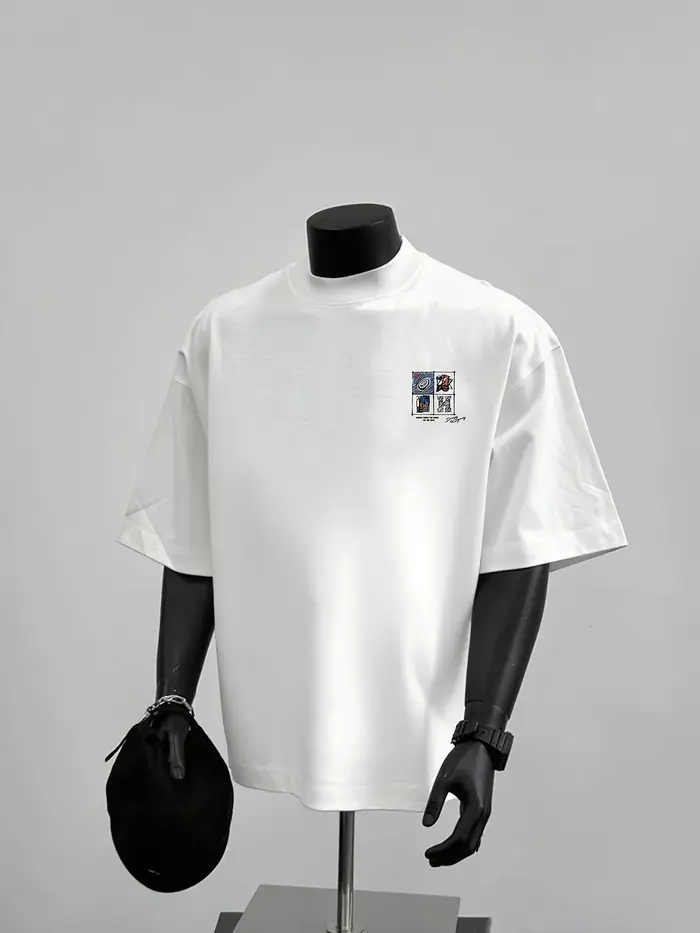 T-shirt à manches courtes pour hommes, 100% coton, col rond, décontracté, confortable, avec imprimé