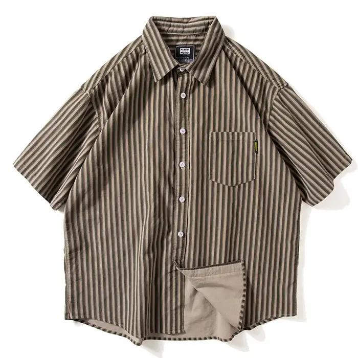 Chemise à manches courtes pour homme, design sensationnel, tendance estivale, rayures rétro japonais