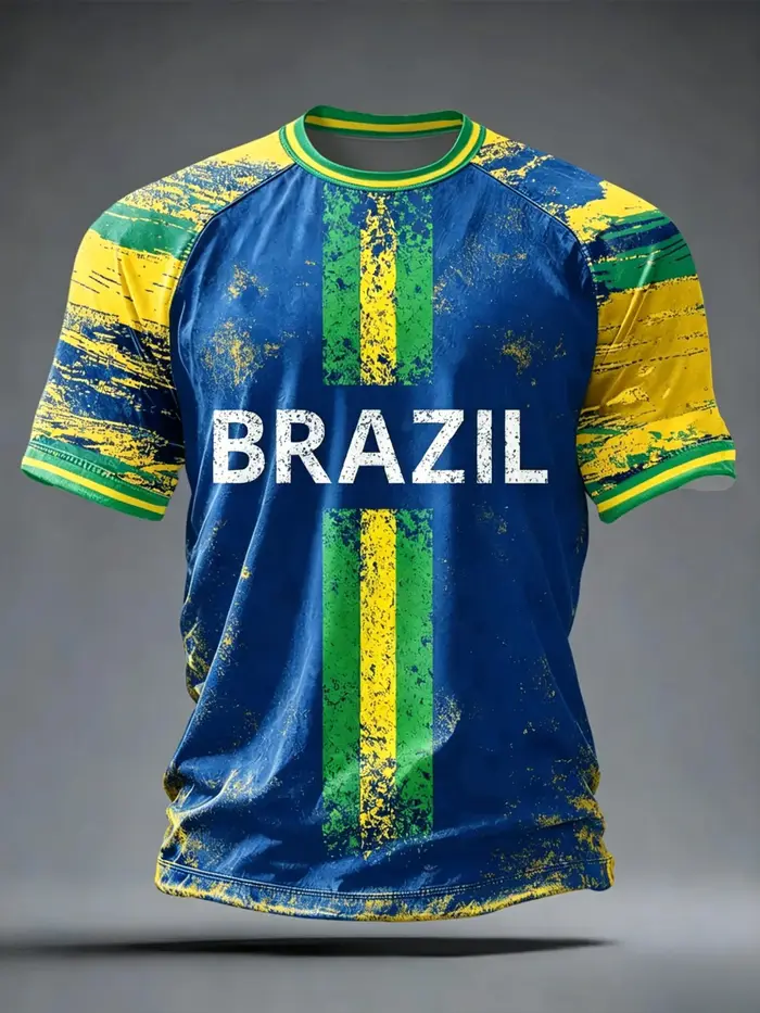 Nouveaux Maillots de Football Brésil Homme Été 2026 – T-shirts Classiques God Brazil à Manches Courtes