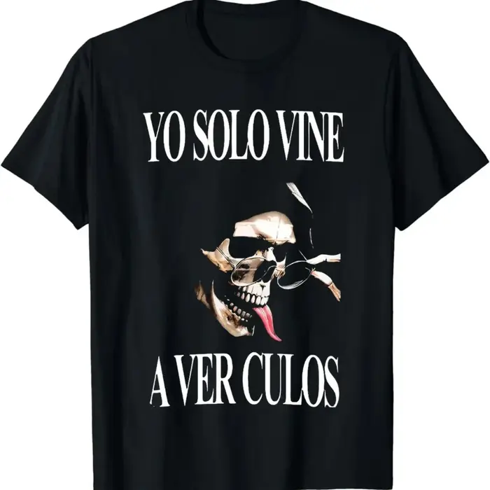 T-shirt pour homme en 100 % coton, avec un design streetwear Y2K, un crâne et la phrase « I Just Cam