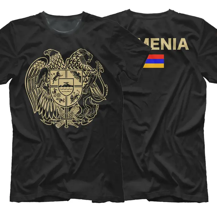 Erevan Coat of Arms of T-Shirt Élimine. Été Coton Manches Courtes O-cou Hommes