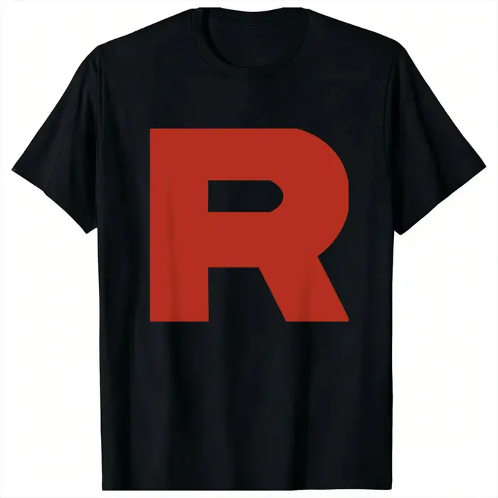 T-shirt Team Rocket R pour hommes et femmes, t-shirts d'été populaires, hauts en coton amples rétro 