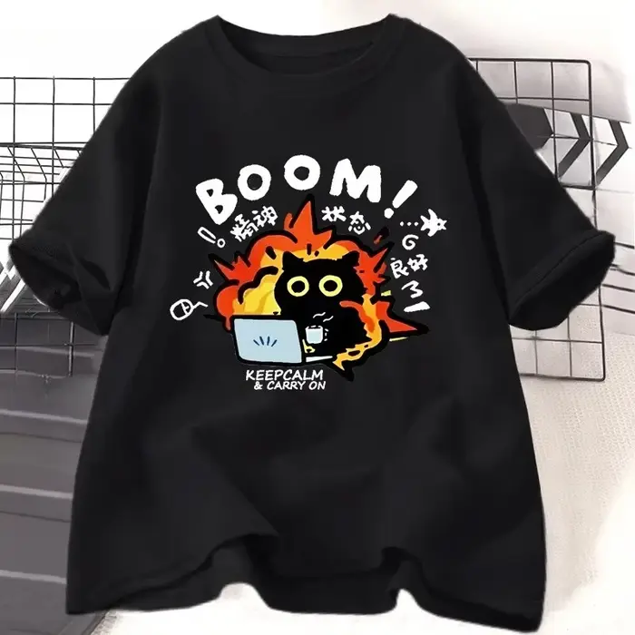 T-shirt Crazy Cat pour hommes et femmes