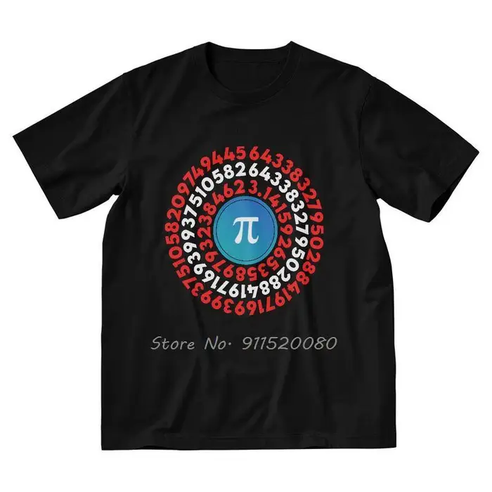 T-shirt en coton Pi Day pour hommes, Économie en coton, Économie de symboles mathématiques, Géométri