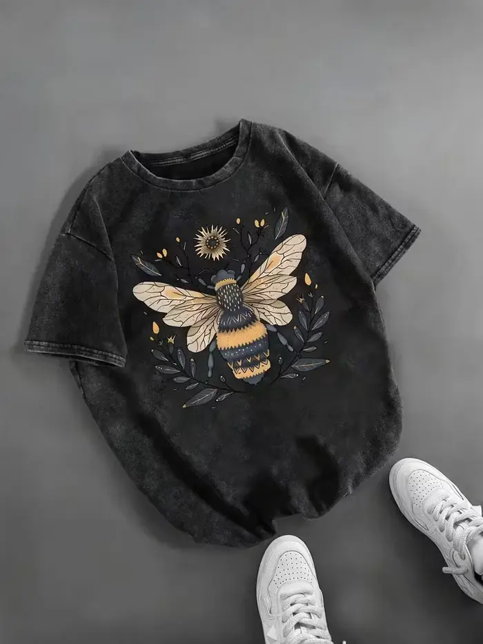 T-shirt Bee, T-shirt délavé