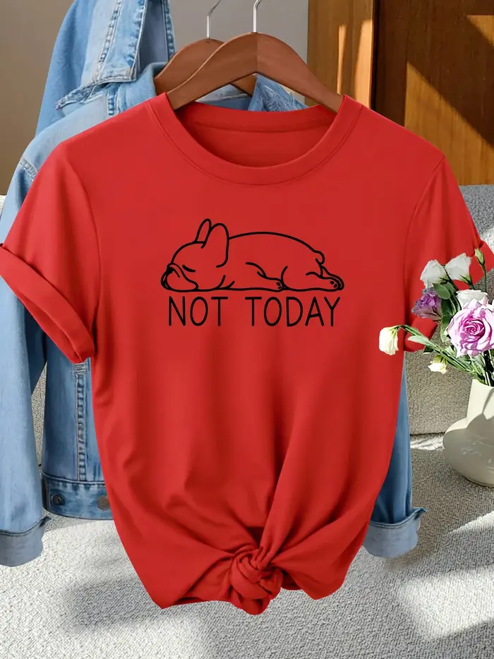 Not Today French Bulldog Tee-shirt pour femme - Motif Lazy Dog