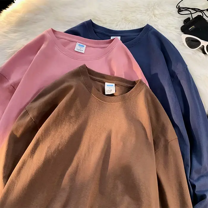 T-shirt blanc à manches longues pour hommes et femmes