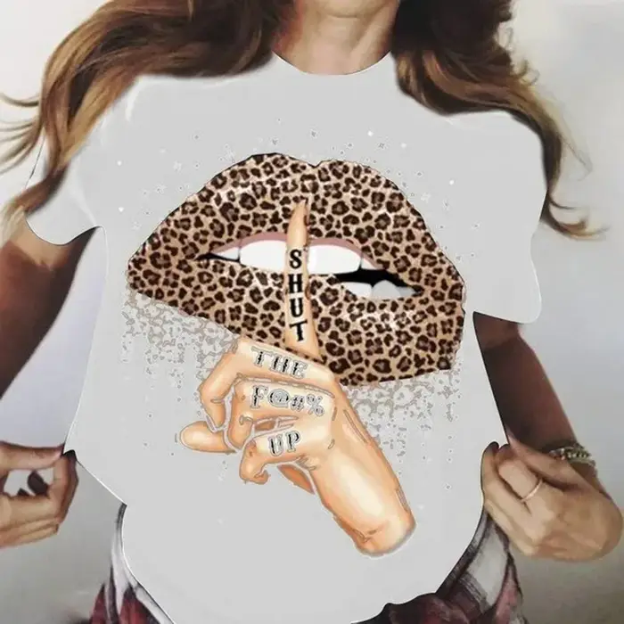 T-shirt manches courtes col rond femme