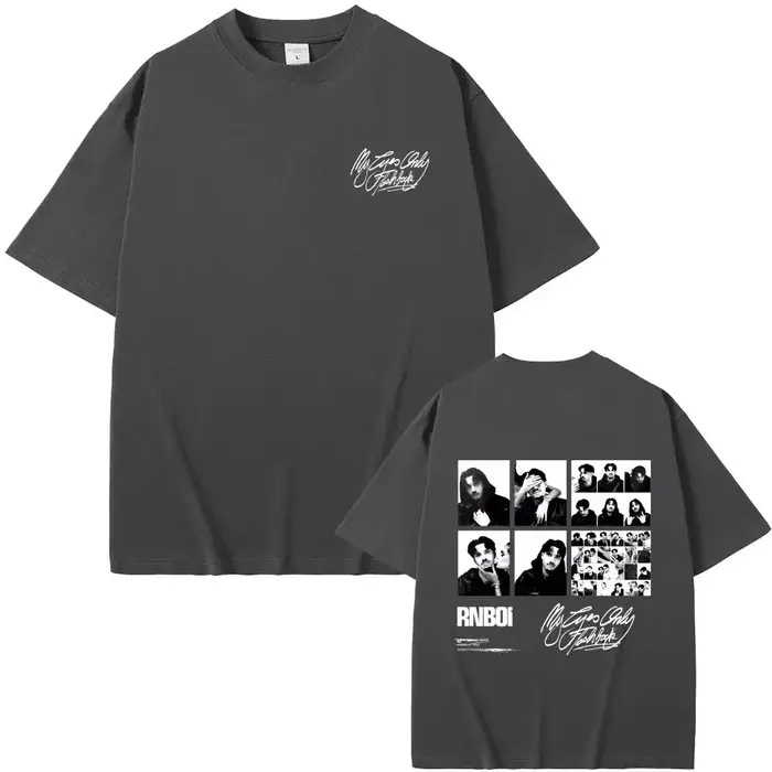 T-shirt Y2K Oversize Décontracté Streetwear Unisexe Rapper RnBoi My Eyes Only Flashback Album Graphi