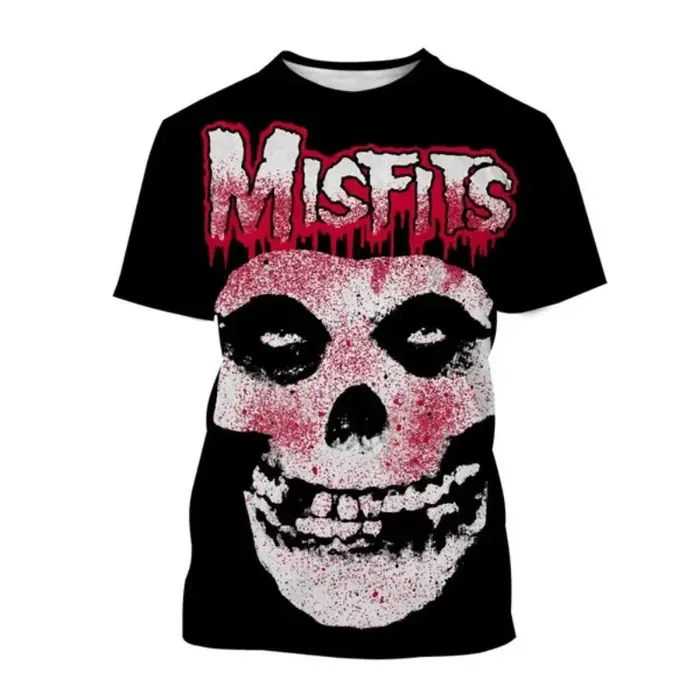 Misfits Rock Band T-Shirts crâne 3D imprimé Streetwear hommes femmes décontracté mode à manches courtes t-shirt
