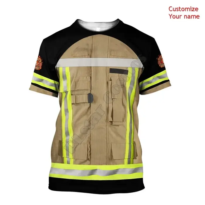 Personnaliser nom pompier 3D partout imprimé T-shirts femmes pour hommes été