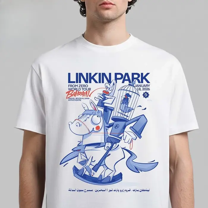 T-shirt unisexe en coton 100% avec motif de l'album Linkin Park 2026, style Y2k Hip hop, été, décont