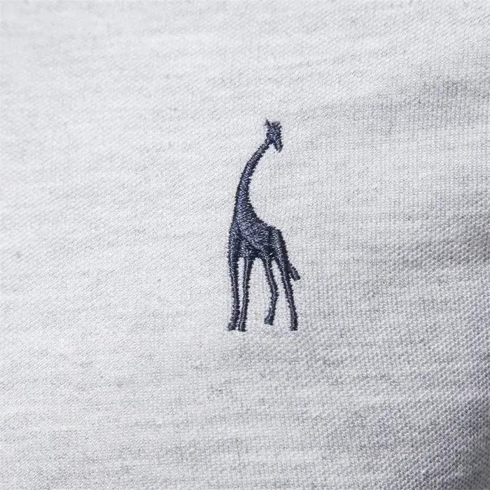 Polo Brodé de Cerf à Manches sulfpour Homme