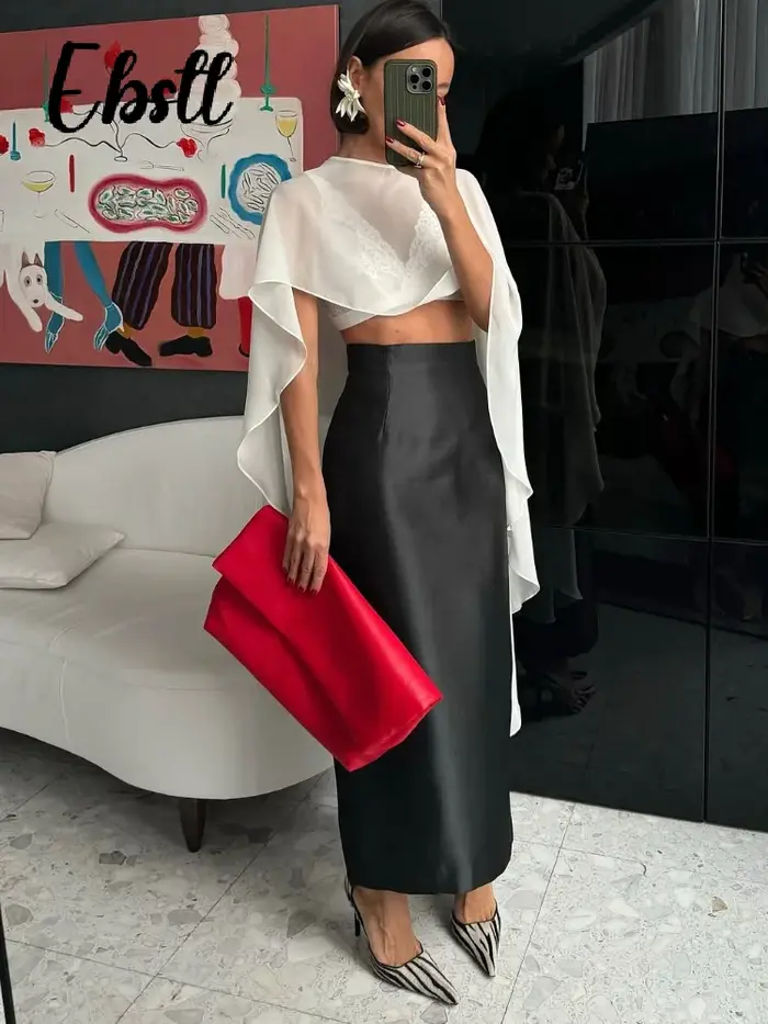 Ensemble bustier tubulaire Slim à épaules dénudées pour femmes