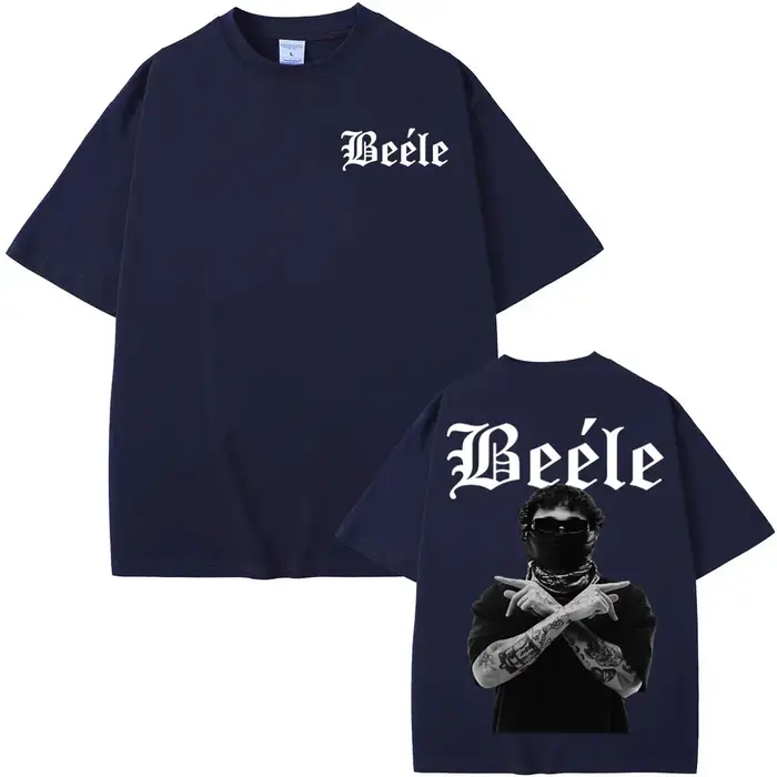 Rappeur BEELE Album de musique 2025 t-shirts imprimés pour hommes haute rue Vintage gothique T-shirt mâle été hauts