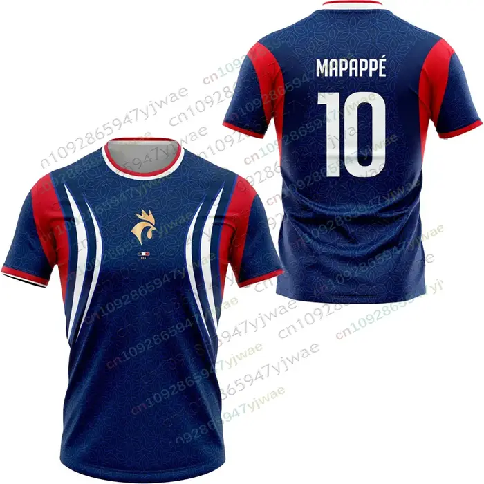 Maillot de Foot France 2026 Édition Fan Mbappé N°10 – T-shirt de Sport Respirant et Séchage Rapide p