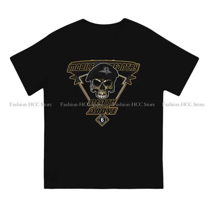 Mort d'above noir nouveaux t-shirts Starship Troopers mâle graphique pur coton Streetwear t-shirt