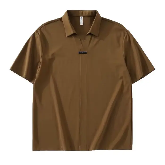 Chemise noire à manches courtes pour hommes