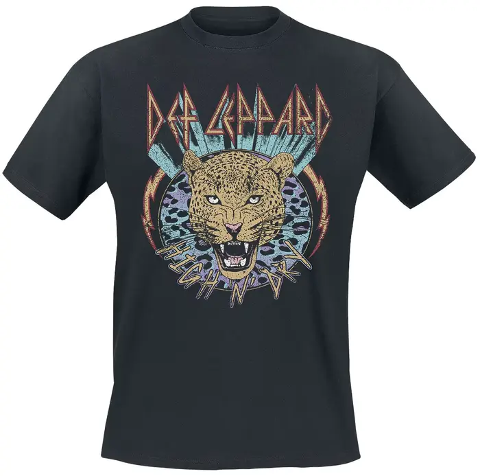 T-Shirt High N Dry Leopard Def Leppard pour hommes et femmes, t-shirt graphique de groupe de rock mé