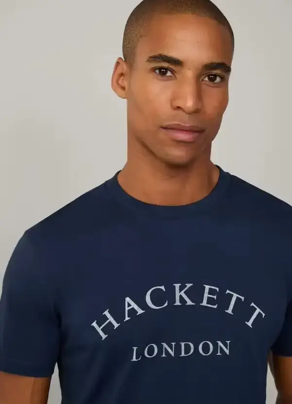 Hackett 2025 été coton t-shirt marque européenne hommes classique ajustement boîte Logo imprimé ample à manches courtes