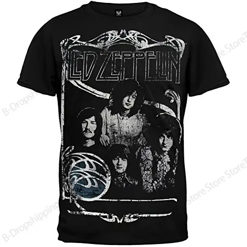 Nouveau T-shirt imprimé en 3D vintage Led Zeppelin pour hommes et femmes