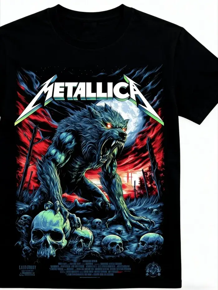 T-shirt avec impression graphique de la couverture du nouvel album METALLICA