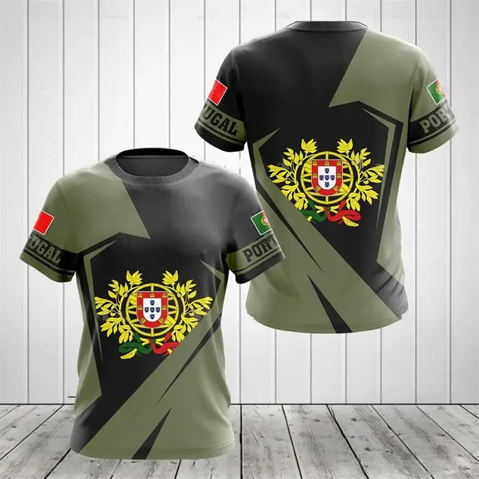 Drapeau du Portugal 3D imprimé T-Shirts hommes femmes décontracté mode Streetwear surdimensionné à manches courtes