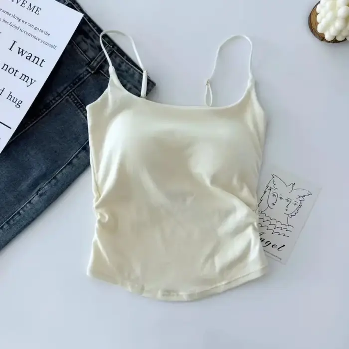 Haut court femmes Sexy hauts sans manche mode femme sous-vêtements dame Camisole fille basique T-shi