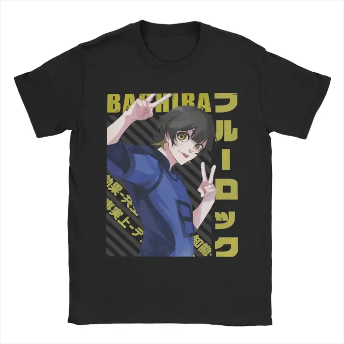 T-shirts pour hommes Blue Locks Meguru Bachira, t-shirt drôle en pur coton, à manches courtes, col r