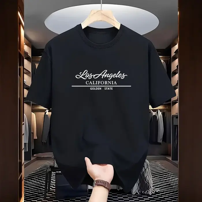 T-shirt Homme 2026 100% Coton Décontracté Col Rond Manches Courtes Sport Plein Air Jogging Vêtements