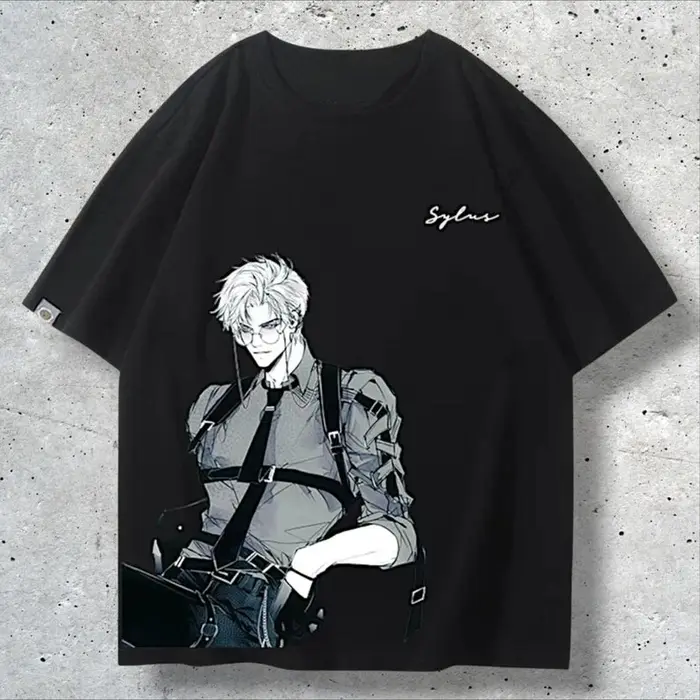 Sylus T-shirt Love and Deepspace Merch Rétro Anime Graphique Tee Coton T-shirt Anime Streetwear Nouv