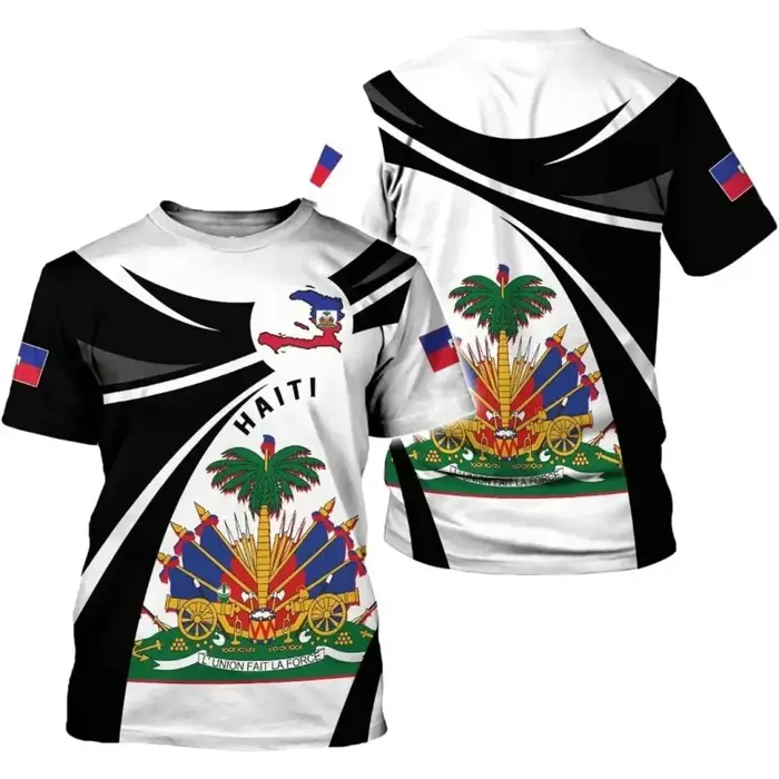T-shirt pour homme avec motif de l'emblème national d'Haïti