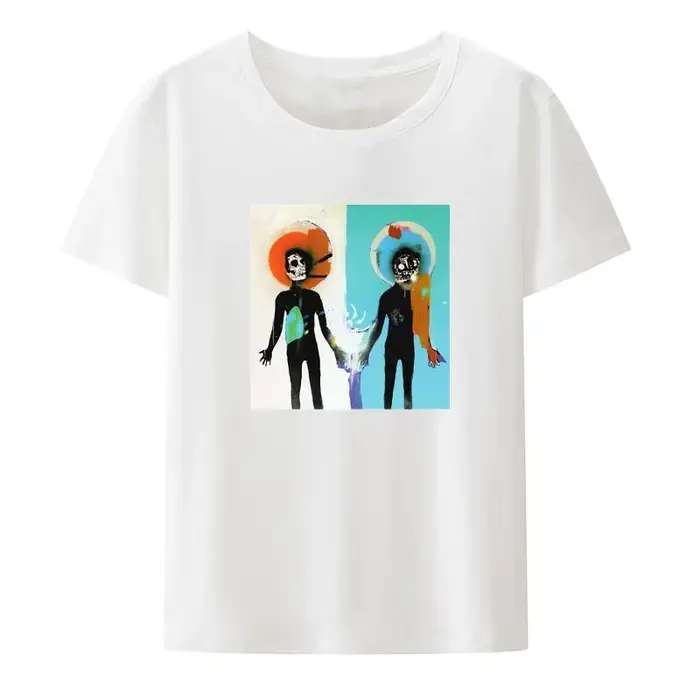 Attaque massive noir blanc imprimé t-shirt créatif Hipster esthétique hauts hommes femmes à manches courtes populaire Punk décontracté Camisetas