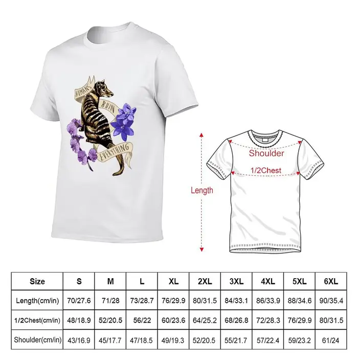 T-shirt Thylacine's Lament, décontracté, ample, pour un usage quotidien