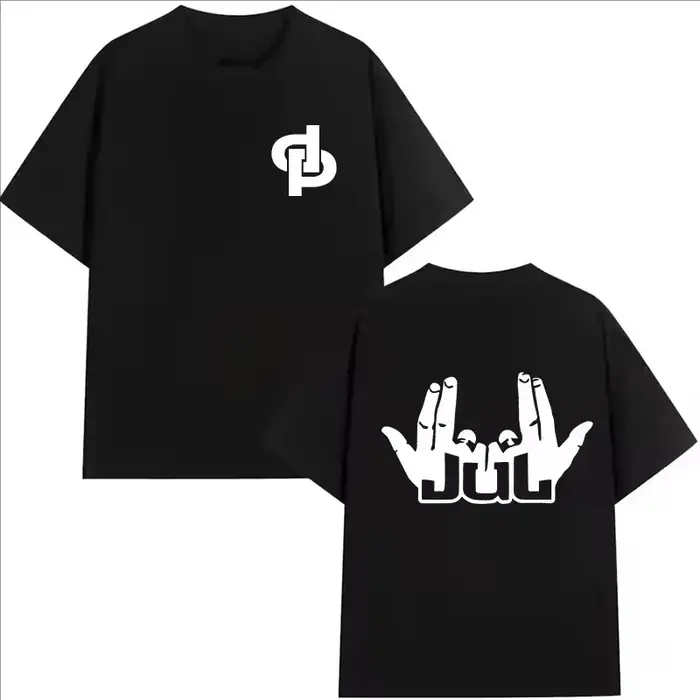 Nouveau Maillot d'été Jul DP T-shirts pour hommes imprimés à la mode rue Hip-hop surdimensionné haut col en o HD imprimé graphique manches courtes