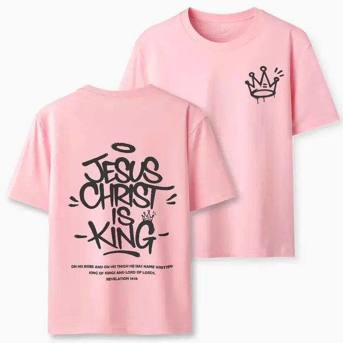 Nouveau style 2026 – T-shirt chrétien respirant et décontracté de haute qualité « Jésus-Christ est Roi » pour hommes et femmes – Collection été