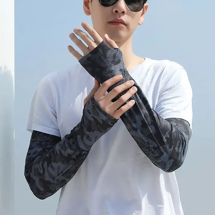 Manches de protection solaire amples camouflage pour hommes et femmes